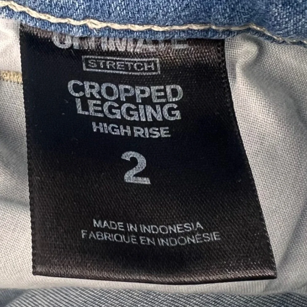 Express Women Light Wash 2 Distressed Skinny Jeans High Rise Raw Hem Ripped Knee